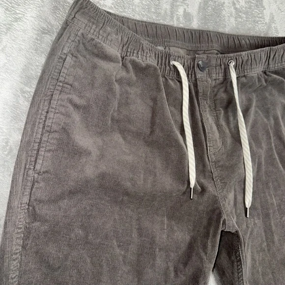 VUORI Optimist Men's Stretch Corduroy Drawstring Pants Gray‎ Size XL  ~EUC - Picture 6 of 13